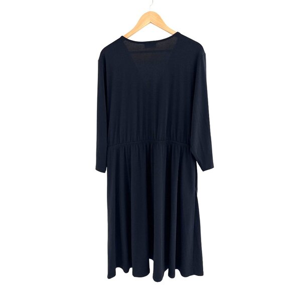 Lane Bryant Black 3/4-Sleeve Fit & Flare Dress w/Pockets Size 22/24 3X Plus Size - Picture 6 of 9